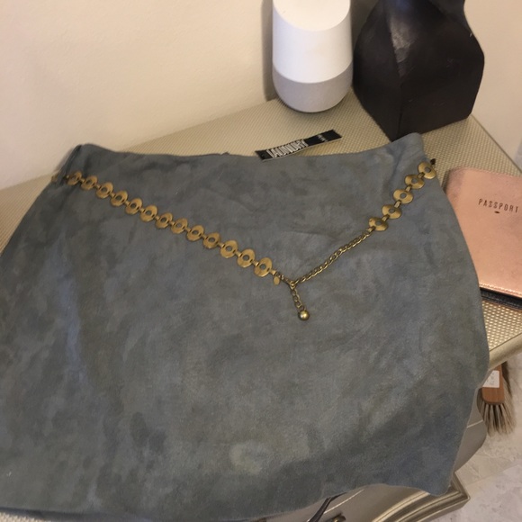 Laundry faux suede mini skirt with belt - Picture 3 of 6